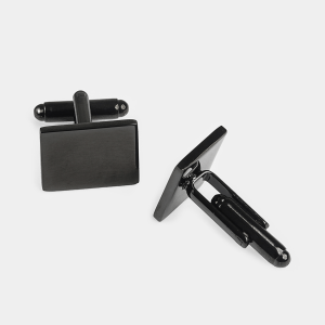 Obsidian Grace Men’s Black Rectangular Cufflinks