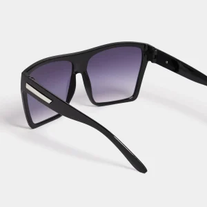 Men's Black Retro Square Sunglasses