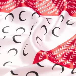 Women's Red and Black Silky Scarf