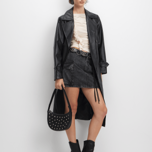 Women's Storm Charcoal Utility Denim Mini Skirt