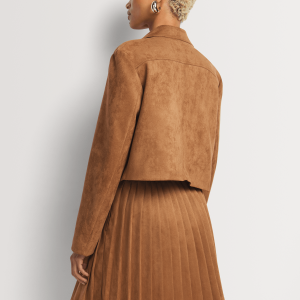 Women's Ebony Faux Suede Pleated Mini Skirt