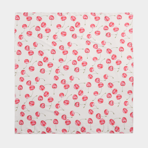 White Cherry Print Lightweight Scarf