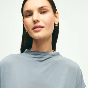 Stretch Solid Mock Neck Regular Fit Top