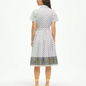 Women's Classic Fit Short Sleeve Cotton Shirt Dress