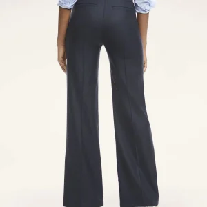 Brookscool Solid Regular-Fit Wool Pants in Blue