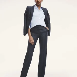 Brookscool Solid Regular-Fit Wool Pants in Blue