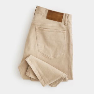 Slim Fit Garment-Dyed 5-Pocket Twill Pants – Casual Khaki