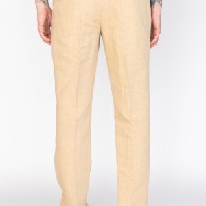 Men's Cream Straight Fit Formal Trouser Pants